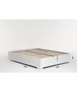 LETTO MATRIMONIALE CONTENITORE CON PIEDINI "BED BOX" BIANCO 160X190 CM